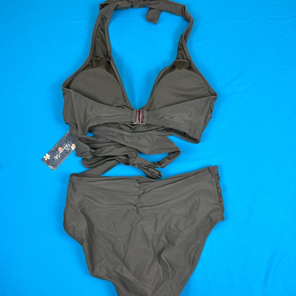 Blooming Jelly Women’s Bikini Set Size M NWT High Waisted Halter Wrap Top - Picture 4 of 5